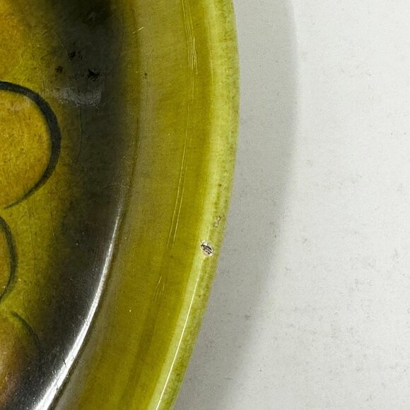 1960s LOS ANGELES POTTERIES Green Glaze APPLE DISH PLATE 9"x 9" #42-3-6 Pottery - Picture 9 of 9